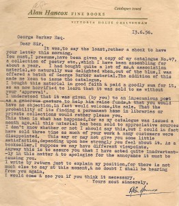 George Barker letter from bookseller 001